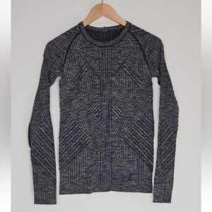 Lululemon Rest Less Pullover Heathered Cadet Long Sleeve Thumbhole Top Size 4